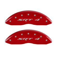 Load image into Gallery viewer, MGP 4 Caliper Covers Engraved Front &amp; Rear SRT4 Red finish silver ch Caliper Covers MGP
