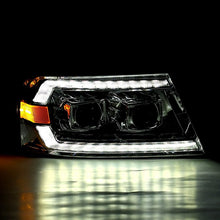 Load image into Gallery viewer, AlphaRex 04-08 Ford F150 PRO-Series Projector Headlights Black w/ Sequential Signal and DRL Headlights AlphaRex

