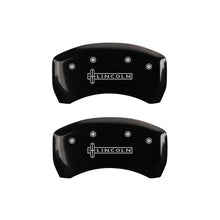 Load image into Gallery viewer, MGP 4 Caliper Covers Engraved Front &amp; Rear Lincoln Black finish silver ch Caliper Covers MGP
