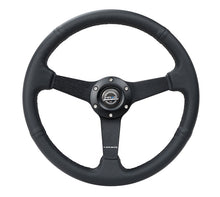 Load image into Gallery viewer, NRG Sport Steering Wheel (350mm / 1.5in Deep) Black Leather Black Stitch w/Matte Black Solid Spokes Steering Wheels NRG
