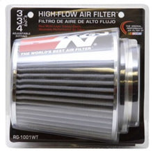 Load image into Gallery viewer, K&amp;N Universal Filter Chrome Round Tapered White - 4in Flange ID x 1.125in Flange Length x 5.5in H Air Filters - Universal Fit K&amp;N Engineering   

