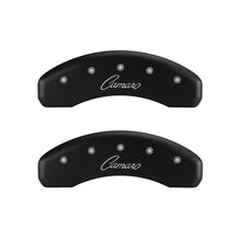 Load image into Gallery viewer, MGP 4 Caliper Covers Engraved Front &amp; Rear Cursive/Camaro Red finish silver ch Caliper Covers MGP

