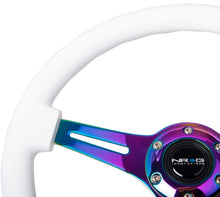 Load image into Gallery viewer, NRG Classic Wood Grain Steering Wheel (350mm) White Paint Grip w/Neochrome 3-Spoke Center Steering Wheels NRG
