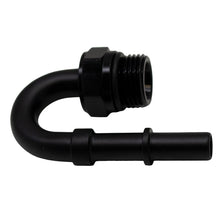 Load image into Gallery viewer, DeatschWerks 8AN ORB Male to 3/8in Male EFI Quick Connect Adapter 180-Degree - Anodized Matte Black Fuel Components Misc DeatschWerks
