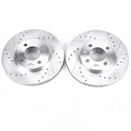 Power Stop 95-02 Volkswagen Cabrio Front Evolution Drilled & Slotted Rotors - Pair Brake Rotors - Slot & Drilled PowerStop