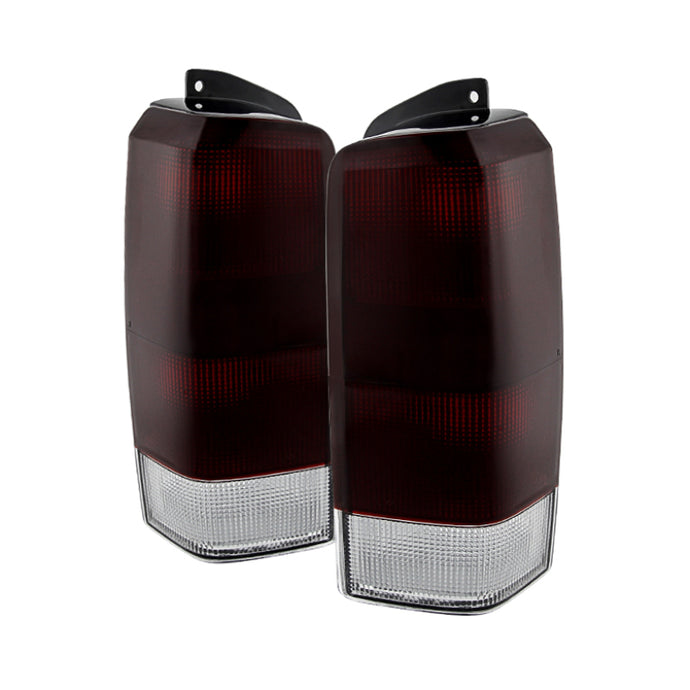 Xtune Jeep Cherokee 1997-2001 OEM Style Tail Lights Red Smoked ALT-JH-JC97-OE-RSM Tail Lights SPYDER