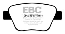 Load image into Gallery viewer, EBC 10-13 Audi A3 2.0 Turbo (Bosch rear caliper) Yellowstuff Rear Brake Pads Brake Pads - Performance EBC   
