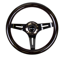 Load image into Gallery viewer, NRG Classic Wood Grain Steering Wheel (310mm) Black w/Black Chrome 3-Spoke Center Steering Wheels NRG
