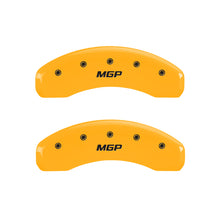 Load image into Gallery viewer, MGP 4 Caliper Covers Engraved Front &amp; Rear MGP Yellow Finish Black Char 2005 Nissan Titan Caliper Covers MGP

