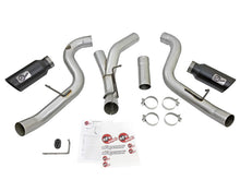 Load image into Gallery viewer, aFe Atlas Exhaust 4in Dual DPF-Back Al Steel w/ Black Tips 16-17 GM Diesel Truck V8-6.6L (td) LML DPF Back aFe
