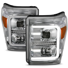Load image into Gallery viewer, ANZO 11-16 Ford F-250/F-350/F-450 Projector Headlights w/ Plank Style Switchback Chrome w/Amber Headlights ANZO

