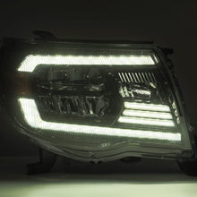 Load image into Gallery viewer, AlphaRex 05-11 Toyota Tacoma LUXX Crystal Headlights Plank Style Alpha Black w/Activation Light/DRL Headlights AlphaRex
