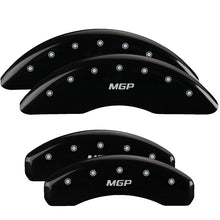 Load image into Gallery viewer, MGP 4 Caliper Covers Engraved Front &amp; Rear MGP Black Finish Silver Char 2018 Nissan Titan XD Caliper Covers MGP
