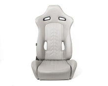 Load image into Gallery viewer, NRG Reclinable Sport Seats (Pair) The Arrow Grey Vinyl w/ Pressed NRG logo w/ Grey Stitch Reclineable Seats NRG
