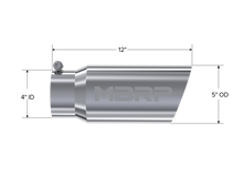 Load image into Gallery viewer, MBRP Universal Tip 5 O.D. Angled Single Walled 4 inlet 12 length Steel Tubing MBRP

