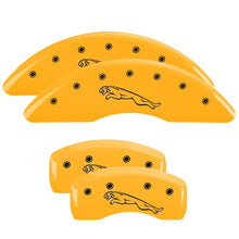 Load image into Gallery viewer, MGP 4 Caliper Covers Engraved Front &amp; Rear MGP Yellow finish black ch Caliper Covers MGP
