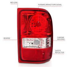Load image into Gallery viewer, ANZO 2001-2011 Ford Ranger Taillights w/ Red/Clear Lens (OE Replacement) Pair Tail Lights ANZO
