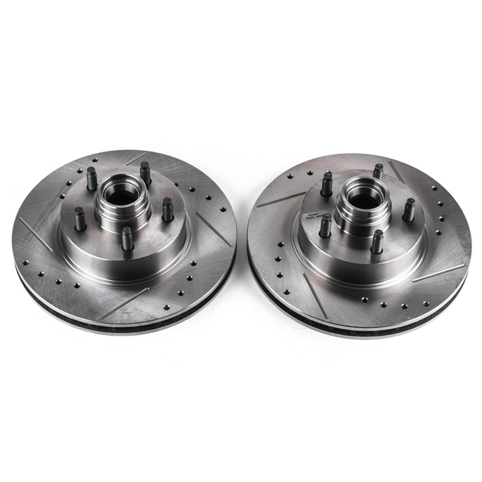 Power Stop 95-01 Ford Explorer Front Evolution Drilled & Slotted Rotors - Pair Brake Rotors - Slot & Drilled PowerStop