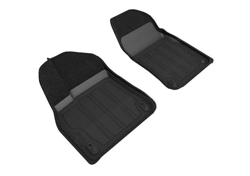 3D MAXpider 19-21 Porsche Cayenne 2021 Cayenne GTS Elegant Hybrid 1st Row Floormat - Black Floor Mats Carpeted 3D MAXpider   