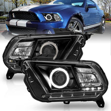 Load image into Gallery viewer, ANZO 2010-2014 Ford Mustang Projector Headlights w/ Halo Black (CCFL) Headlights ANZO
