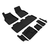 3D Maxpider 21-23 Tesla Model Y 7-Seat Elegant Floor Mat- Black 1St Row 2Nd Row 3Rd Row Floor Mats Carpeted 3D MAXpider   