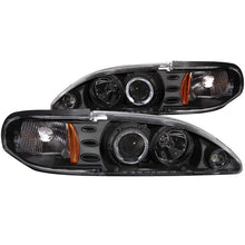 Load image into Gallery viewer, ANZO 1994-1998 Ford Mustang Projector Headlights w/ Halo Black 1pc Headlights ANZO
