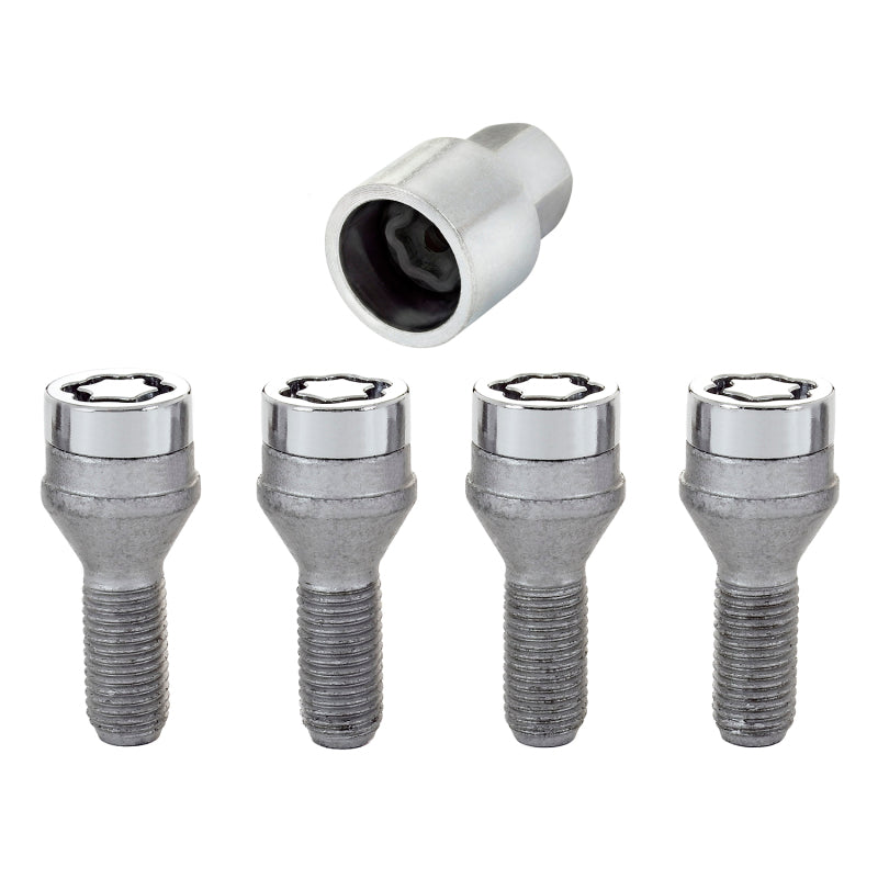 McGard Wheel Lock Bolt Set - 4pk. (Cone Seat) M12X1.5 / 17mm Hex / 25.5mm Shank Length - Chrome Wheel Bolts McGard