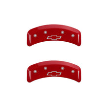 Load image into Gallery viewer, MGP 4 Caliper Covers Engraved Front &amp; Rear Bowtie Red finish silver ch Caliper Covers MGP
