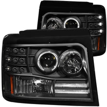 Load image into Gallery viewer, ANZO 1992-1996 Ford F-150 Projector Headlights w/ Halo Black w/ Side Markers and Parking Lights Headlights ANZO
