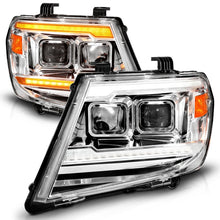 Load image into Gallery viewer, ANZO 09-20 Nissan Frontier Chrome Projector Plank Style DRL w/ Switchback &amp; Sequential LED DRL Headlights ANZO
