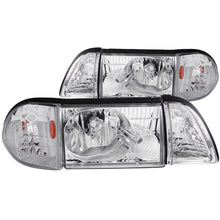 Load image into Gallery viewer, ANZO 1987-1993 Ford Mustang Crystal Headlights Chrome w/ Corner Lights 2pc Headlights ANZO
