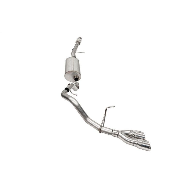 Corsa 2021-2024 Chevrolet Suburban 5.3L 4WD Single Side 3in Sport Cat-Back 4in Polished DW RoundTip Catback CORSA Performance