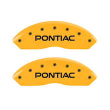Load image into Gallery viewer, MGP 4 Caliper Covers Engraved Front &amp; Rear Pontiac Yellow Finish Black Char 2007 Pontiac Solstice Caliper Covers MGP
