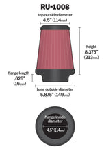 Load image into Gallery viewer, K&amp;N Universal Clamp-On Air Filter 4-1/2in FLG / 5-7/8in B / 4-1/2in T / 8-3/8in H Air Filters - Universal Fit K&amp;N Engineering   
