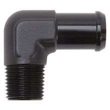 Load image into Gallery viewer, Edelbrock Hose End 90-Deg 1/2In NPT to 3/4In Barb Black Anodize Fittings Edelbrock
