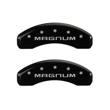 Load image into Gallery viewer, MGP 4 Caliper Covers Engraved Front &amp; Rear Magnum Black finish silver ch Caliper Covers MGP
