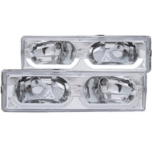 Load image into Gallery viewer, ANZO 1988-1998 Chevrolet C1500 Crystal Headlights Chrome w/ Low - Brow Headlights ANZO
