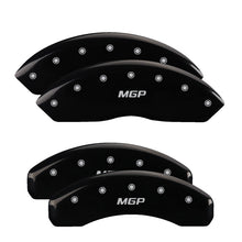 Load image into Gallery viewer, MGP 4 Caliper Covers Engraved Front &amp; Rear MGP Black Finish Silver Char 2019 Jeep Wrangler Caliper Covers MGP
