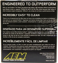 Load image into Gallery viewer, AEM 3.5 in Short Neck 5 in Element Filter Air Filters - Universal Fit AEM Induction
