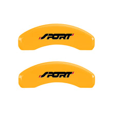 Load image into Gallery viewer, MGP 4 Caliper Covers Engraved Front &amp; Rear No bolts/Sport Yellow finish black ch Caliper Covers MGP
