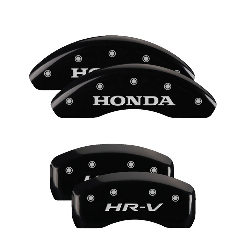 MGP 4 Caliper Covers Engraved Front Honda Engraved Rear HR-V Black finish silver ch Caliper Covers MGP