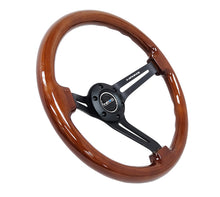 Load image into Gallery viewer, NRG Reinforced Steering Wheel (350mm / 3in. Deep) Brown Wood w/Blk Matte Spoke/Black Center Mark Steering Wheels NRG
