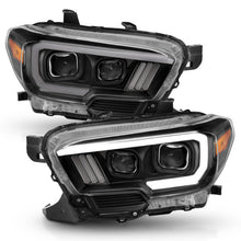 Load image into Gallery viewer, ANZO 2016-2017 Toyota Tacoma Projector Headlights w/ Plank Style Switchback Black w/ Amber w/ DRL Headlights ANZO
