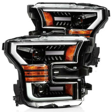 Load image into Gallery viewer, AlphaRex 15-17 Ford F-150 LUXX LED Projector Headlights Plank Style Alpha Blk w/Activ Light/DRL Headlights AlphaRex
