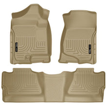 Load image into Gallery viewer, Husky Liners 07-12 Chevy Silverado/GMC Sierra Crew Cab WeatherBeater Combo Tan Floor Liners Floor Mats - Rubber Husky Liners
