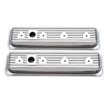 Load image into Gallery viewer, Edelbrock Valve Cover Signature Series Chevrolet 1987-1995 262-400 CI V8 Low Chrome Valve Covers Edelbrock
