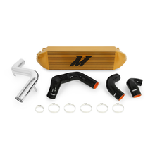 Load image into Gallery viewer, Mishimoto 2013+ Ford Focus ST Gold Intercooler w/ Polished Pipes Intercooler Kits Mishimoto

