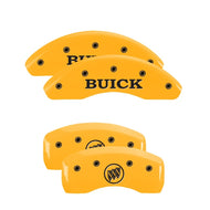 MGP 4 Caliper Covers Engraved Front Buick Engraved Rear Buick Shield Yellow finish black ch Caliper Covers MGP