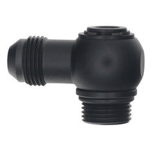 Load image into Gallery viewer, DeatschWerks 8AN ORB Male to 8AN Male Flare Low Profile 90-Degree Swivel - Anodized Matte Black Fittings DeatschWerks
