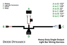 Load image into Gallery viewer, Diode Dynamics Heavy Duty (Single) Output Light Bar Wiring Harness Light Accessories and Wiring Diode Dynamics   
